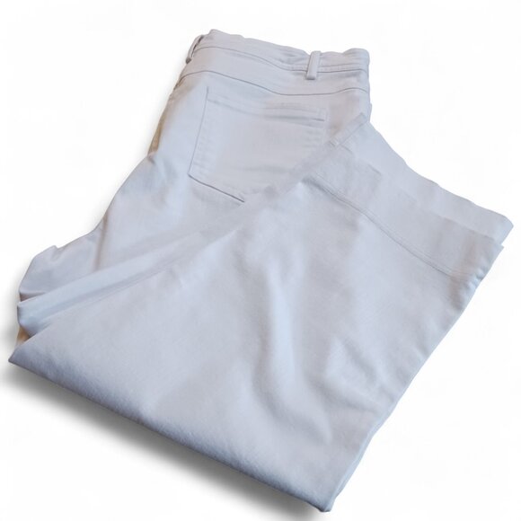 Mode de Vie Womens White Cropped Jeans Sz 12 Split Hem Stretch Denim Pants - Picture 13 of 14